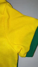 Kit 2 Cropped Camiseta Brasil Manga Curta Moda Canelado Croped Feminino Copa Torcida Amarelo Seleção