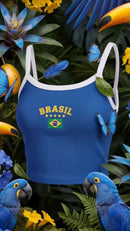 Blusinha Cropped Brasil Feminino Veste 36 ao 40