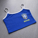 Kit 3 Cropped Regata Brasil Feminino Canelado