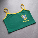 Kit 3 Cropped Regata Brasil Feminino Canelado