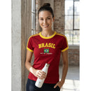 Camisa Brasil Bordada BabyLook Feminina