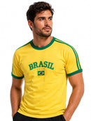 Blusa Retrô Brasil Bordada bandeira