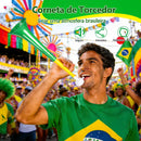 Kit Torcedor Brasil 12 Itens Copa 2026 Festa Futebol Adesivo Corneta Bandeira Oculos Brasil