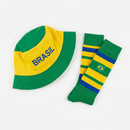 Kit Brasil completo boné e meias, fundo branco