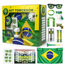Kit Torcedor Brasil 12 Itens Copa 2026 Festa Futebol Adesivo Corneta Bandeira Oculos Brasil