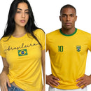 Kit Casal vai Brasil Camisetas Brasil Dia dos Namorados Torcida Jogo Feminina Masculina